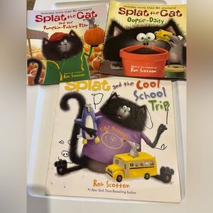 Splat the Cat kids books Set of 3 with stickers by Rob Scotton AR books